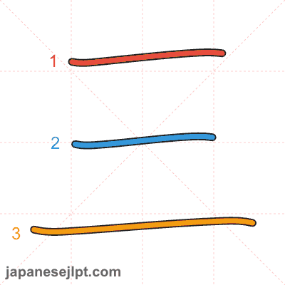 Stroke order animation for kanji 三