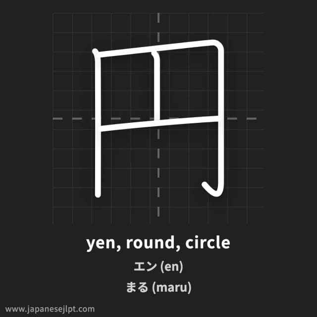 Kanji 円 meaning and readings