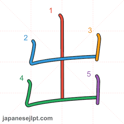 Stroke order animation for kanji 出