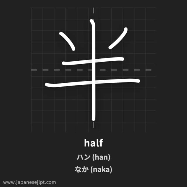 Kanji 半 meaning and readings