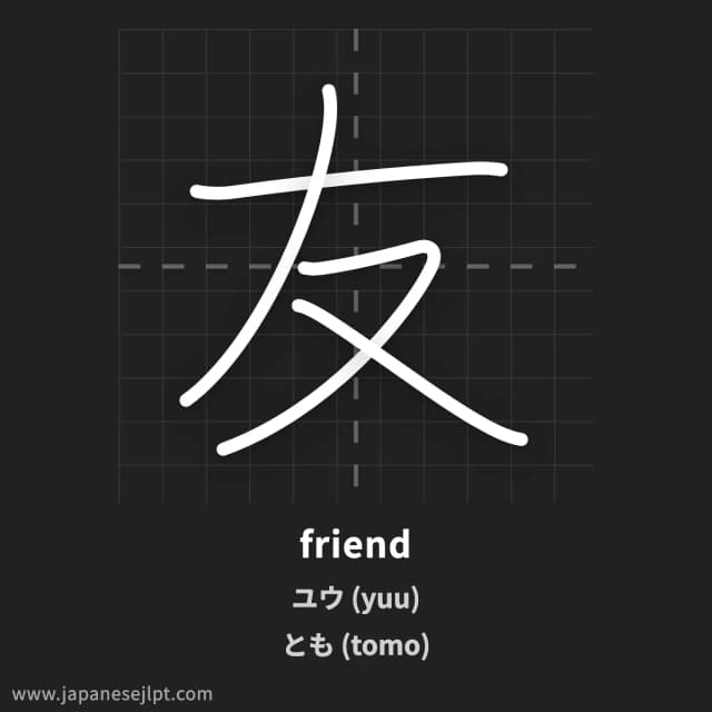 Kanji 友 meaning and readings