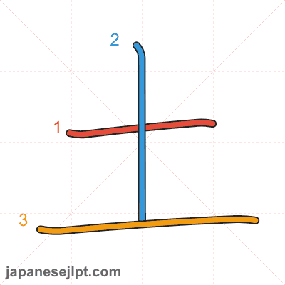 Stroke order animation for kanji 土