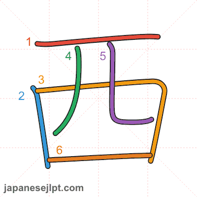 Stroke order animation for kanji 西