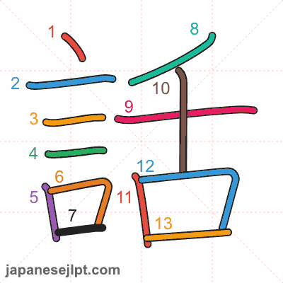 Stroke order animation for kanji 話