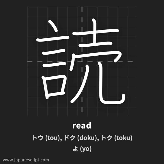 Kanji 読 meaning and readings
