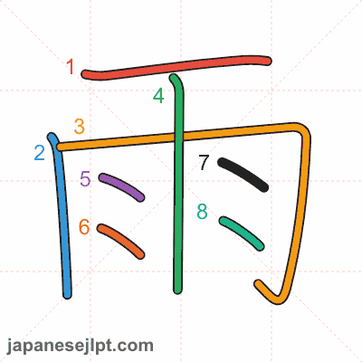 Stroke order animation for kanji 雨
